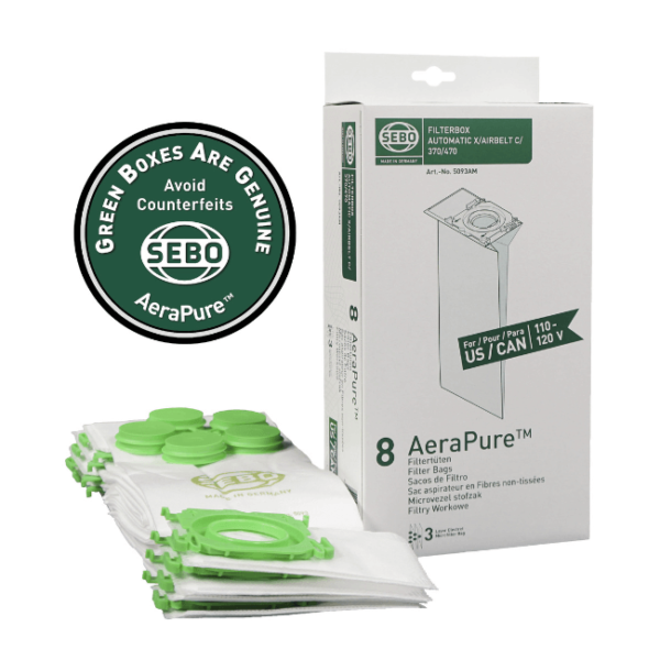 SEBO X/C/G/300/350/370 AeraPure Bags 5093AM/5093ER