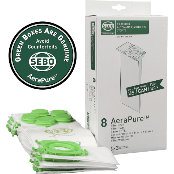 SEBO X/C/G/300/350/370 AeraPure Bags 5093AM/5093ER