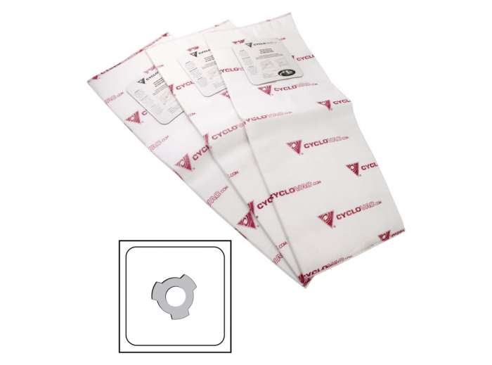 Cyclovac TDSAC93C heavy-duty electrostatic central vacuum bag, 20-litre three-notch bag, set of three