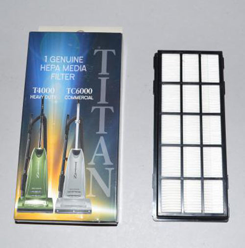 Titan T4-HEPA replacement filter and packaging for T4000 and TC6000 upright vacuums