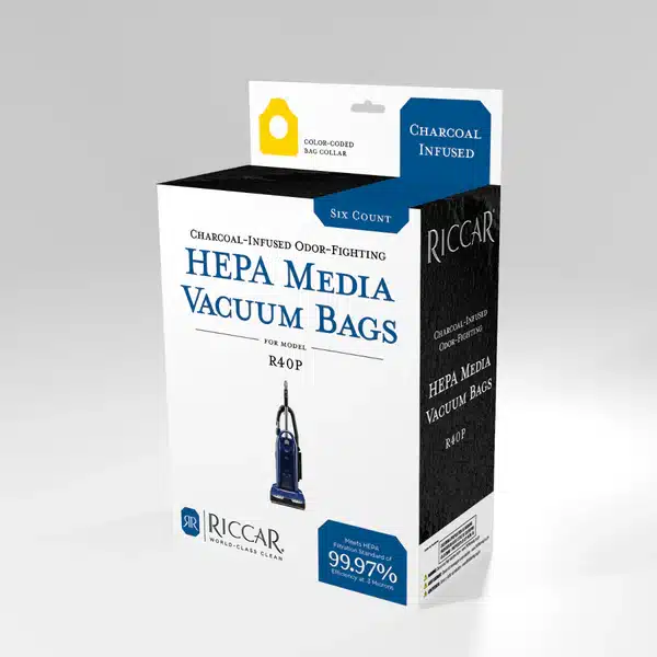 Riccar R40 Premium charcoal-lined HEPA vacuum bag, RPHC-6 six-pack