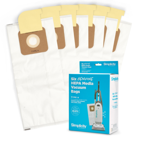 Simplicity SAH-6 HEPA media vacuum bags, six-pack for Allergy Upright and compatible Symmetry models