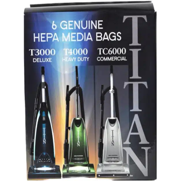Titan TUV-H HEPA Vacuum Cleaner Bags - 6 Pack T3000, T4000, TC6000