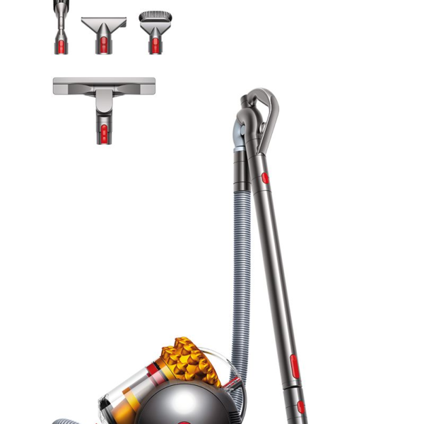 Dyson Big Ball Turbinehead yellow canister vacuum with hose, wand, turbine head and tools